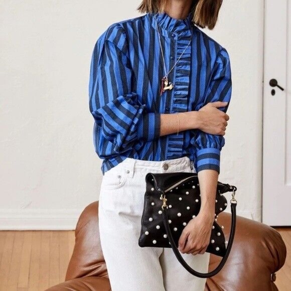 Clare V Pearl Foldover Clutch with tabs - Picture 4 of 9